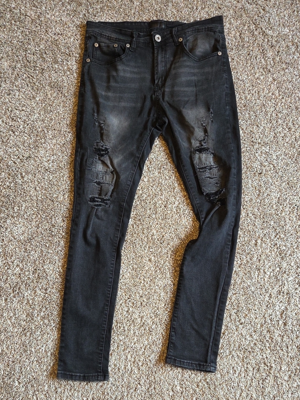 BLEEKER & MERCER Men's Black Super Skinny Jeans